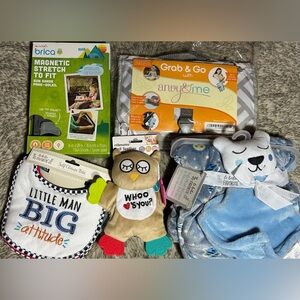 Baby Bundle Sun Shade Bibs Toy Blanket Changing pad All New Baby Shower